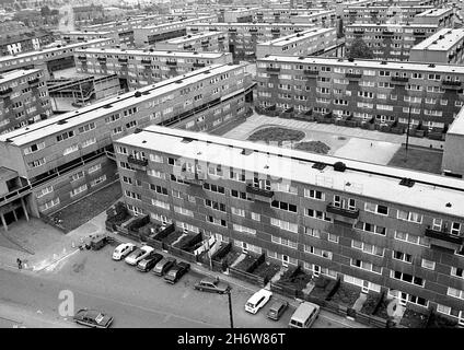 Hyson Green Estate, Nottingham, Großbritannien 1980. Das Anwesen wurde 1988 abgerissen Stockfoto