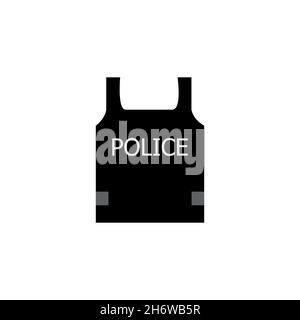 Kugelsichere Weste mit flachem Symbol. Einfache Art Polizei Person kleiden Plakat Hintergrund Symbol. Logo-Design-Element. T-Shirt-Druck. Vektor für Aufkleber. Stock Vektor