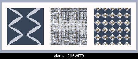 Maskuline geometrische digitale Papiersammlung. Klassische Retro-Struktur in Geo-Form mit nahtlosem Muster. Wiederholbare Satz von Männern Geschenkverpackung Design in Vektor. Stock Vektor