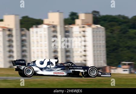 # 22 Yuki Tsunoda (JPN, Scuderia AlphaTauri Honda), F1 Grand Prix von Brasilien beim Autodromo Jose Carlos Pace am 14. November 2021 in Sao Paulo, Brasilien. (Foto von HOCH ZWEI) Stockfoto