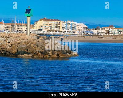 Valeras Plage Strand am französischen Mittelmeer Stockfoto