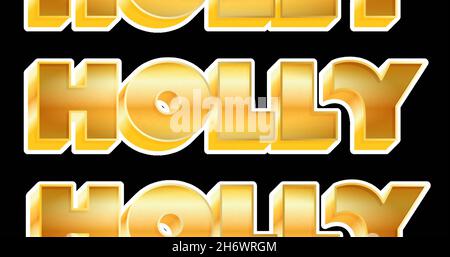 Bild von Stechpalme in Wiederholung zu weihnachten auf schwarzem Hintergrund. weihnachten, Winter, Tradition und Feierkonzept digital generiertes Bild. Stockfoto