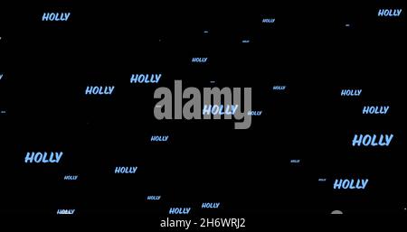 Bild von Stechpalme in Wiederholung zu weihnachten auf schwarzem Hintergrund. weihnachten, Winter, Tradition und Feierkonzept digital generiertes Bild. Stockfoto