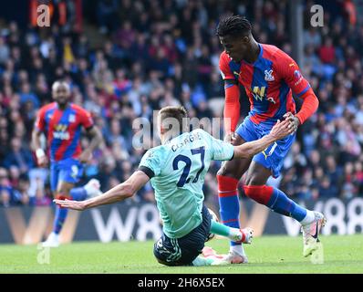 LONDON, ENGLAND - 3. OKTOBER 2021: Odsonne Edouard von Palace, aufgenommen während des Spielwochenspiels der Premier League 2021-22 zwischen Crystal Palace FC und Leicester City FC im Selhurst Park 7. Copyright: Cosmin Iftode/Picstaff Stockfoto