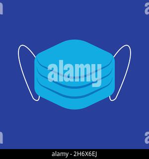 Flaches Symbol für medizinische Gesichtsmaske. Einfaches Stil Corona Virus Poster Hintergrund-Symbol. Logo-Design-Element. T-Shirt-Druck. Vektor für Aufkleber. Stock Vektor
