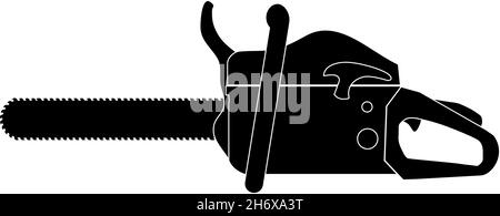 Silhouettenvektor der Benzinmotorsäge Stock Vektor