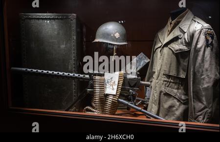 Malmedy, Belgien - 28. Oktober 2021: Baugnez 44 Historisches Zentrum. Museum in Baugnez, das dem Massaker von Malmedy gewidmet ist. Lüttich. Selektiv f Stockfoto