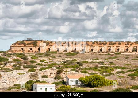 Defensive militärische Architektur der Insel Menorca. Stockfoto