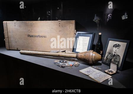 Stoumont, Belgien - 29. Oktober 2021. Historisches Museum Dezember 1944 in La Gleize. Lüttich. Selektiver Fokus Stockfoto