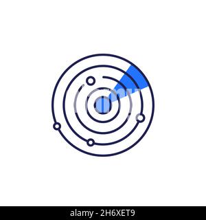 Radarsymbol auf weißem Vektorgrafiken Stock Vektor