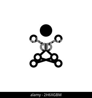 Flaches Robotersymbol. Einfacher Stil künstliche Intelligenz Technologie Poster Hintergrund-Symbol. Logo-Design-Element. T-Shirt-Druck. Vektor für Aufkleber. Stock Vektor
