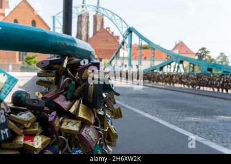 Breslavia, Breslau, Polen - Tumski-Brücke Stockfoto