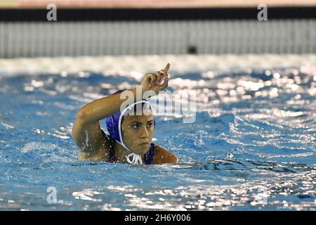 Im Einsatz während der Wasserball Euro League Women, Gruppe B, Tag 1 zwischen Lille UC und Sirens Malta am Polo Natatorio, 18. November 2021 in Rom, Italien. Stockfoto