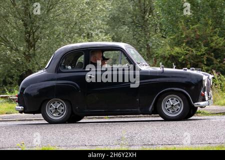 1957 schwarzer Austin A35 Oldtimer Stockfoto