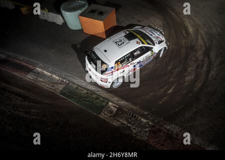 23 Gryazin Nikolay (raf), Alexandrow Konstantin (raf), Movisport, Volkswagen Polo GTI, Aktion während der ACI Rallye Monza, 12. Lauf der FIA WRC 2021, FIA Rallye-Weltmeisterschaft, vom 18. Bis 21. November 2021 in Monza, Italien - Foto: Nikos Katikis/DPPI/LiveMedia Stockfoto