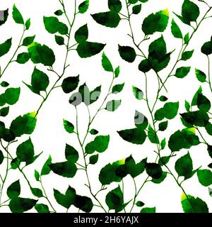 Weiße und grüne Blätter Hintergrund Stockfoto