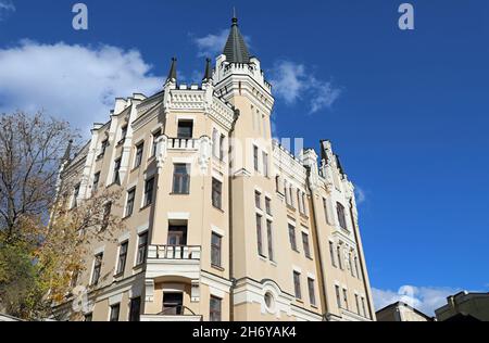 Schloss von Richard Löwenherz bei Andrews Descent in Kiew Stockfoto