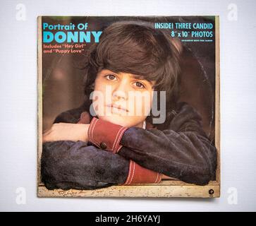 LP-Cover von Portrait of Donny, dem dritten Studioalbum der amerikanischen Sängerin Donny Osmond, das 1972 veröffentlicht wurde Stockfoto