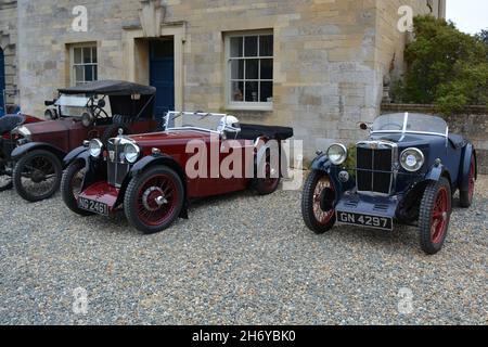 MG's im Grimsthorpe Castle, nahe Bourne, vintage Speed Trials, 26. August 2018 Stockfoto