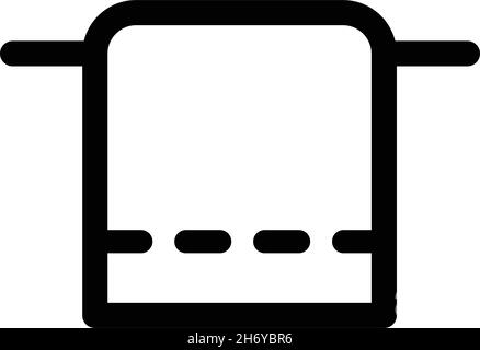 Symbol für den Umriss des Handtuchs, Vektorgrafik. Flaches Design. Isoliert auf weißem Hintergrund. Stock Vektor