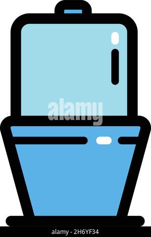 Toilettenschüssel einfache Farbe Symbol. Flache Vektorgrafik isoliert auf weißem Hintergrund. Stock Vektor