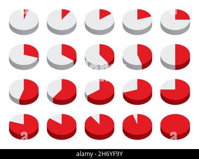 Die Auslastung des Kreisdiagramms wurde um 5 Prozent festgelegt Stock Vektor
