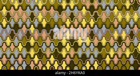 Geometrisches Muster mit Wellenlinien und dunklem Hintergrund im Retro-Stil Stock Vektor