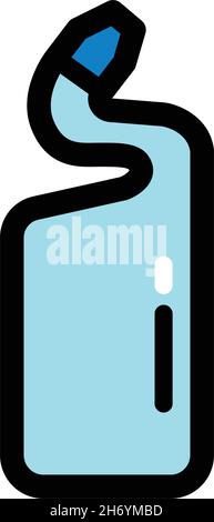 Toilettenreinigungsflaschenikone in einfachem Stil. Flacher Farbe Toilettenreiniger Flasche Vektor-Symbol für Web und mobile, isoliert auf weißem Hintergrund Stock Vektor