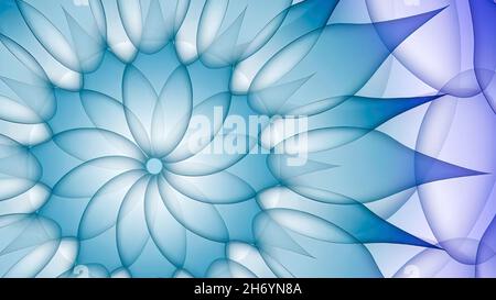 Blaues Mandala abstrakt fraktale Illustration hochauflösender Hintergrund Stockfoto