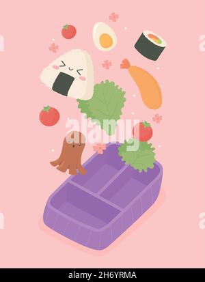 Niedliche Cartoon Bento-Box Stock Vektor