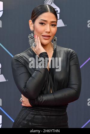 Nevada, Usa. 18th. November 2021. Farina kommt am Donnerstag, den 18. November 2021, zu den Latin Grammy Awards 22nd in der MGM Garden Arena in Las Vegas, Nevada, an. Foto von Jim Ruymen/UPI Credit: UPI/Alamy Live News Stockfoto