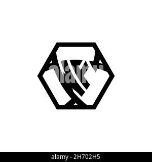 WF Monogram Logo Buchstabe mit Dreieck Schild Form sechseckig abgerundet. Dreieck-Monogramm-Logo, Schild-Monogramm-Logo, Dreieck-Schild-Buchstabe. Stock Vektor