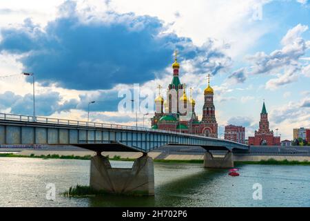 Verkündigungsturm und Kathedrale der Verkündigung der Seligen Jungfrau. Yoshkar-Ola. Russland Stockfoto