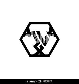 ZL Monogram Logo Buchstabe mit Dreieck Schild Form sechseckig abgerundet. Dreieck-Monogramm-Logo, Schild-Monogramm-Logo, Dreieck-Schild-Buchstabe. Stock Vektor