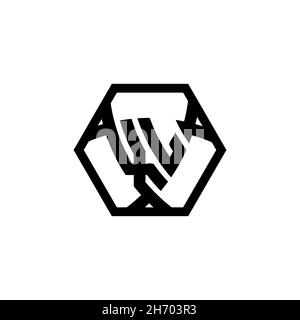 XL Monogram Logo Buchstabe mit Dreieck Schild Form sechseckig abgerundet. Dreieck-Monogramm-Logo, Schild-Monogramm-Logo, Dreieck-Schild-Buchstabe. Stock Vektor