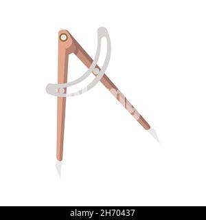 Ein Werkzeug zum Zeichnen von Kreisen oder Bögen Vektordarstellung isoliert auf weißem Hintergrund Stock Vektor