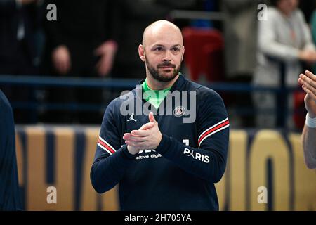 Vincent Gerard von PSG während des EHF Champions League, Gruppenphase Handballspiel zwischen Paris Saint-Germain und dem FC Porto am 18. November 2021 im Pierre de Coubertin Stadion in Paris, Frankreich - Foto Victor Joly / DPPI Stockfoto