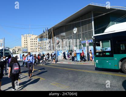 Der Yitzhak Navon Bahnhof in Jerusalem, Israel. Stockfoto