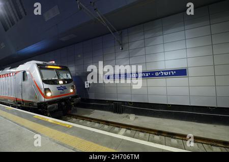 Der Yitzhak Navon Bahnhof in Jerusalem, Israel. Stockfoto