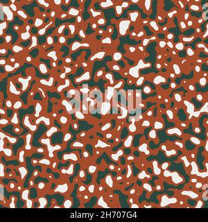 Nahtloser abstrakter Non-Print, der an ein fremdartig gefärbtes Oberflächenmuster für Tierhaut erinnert. Stockfoto