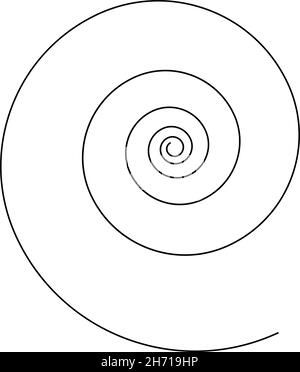 Spiralförmiges, wirbelförmiges, spiralförmiges Design-Element mit dünnen Linien. Kreisförmiges Element mit gekrümmter Linie – Vektorgrafik auf dem Stock, Cliparts Stock Vektor