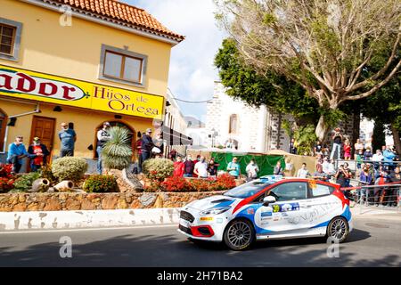 30 Pajari Sami (Fin), Salminen Marko (Fin), Ford Fiesta Rally4, Porvoon Autopalvelu, Aktion während der FIA ERC Rally Islas Canarias 8th, 2021 Runde der FIA European Rally Championship 18, vom 20. Bis 2021. November 2021 in Las Palmas de Gran Canaria, Spanien - Foto Grégory Lenormand / DPPI Stockfoto