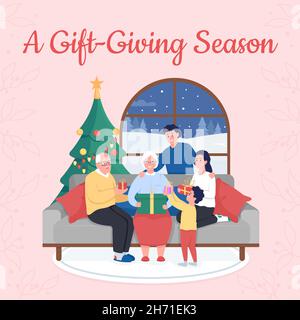 Weihnachten mit Familie Social-Media-Post-Mockup Stock Vektor