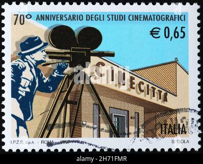 Cinecittà Studios gefeiert auf italienischen Briefmarke Stockfoto