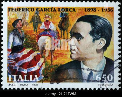 Federico Garcia Lorca auf italienischer Briefmarke Stockfoto