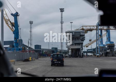 Port of Tyne der Standort des Windparks Dogger Bank, 50:50 Joint Venture zwischen Equinor und SSE Renewables, Newcastle, England, Großbritannien Stockfoto