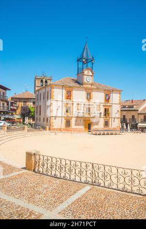 Plaza Mayor. Riaza, Segovia Provinz Castilla Leon, Spanien. Stockfoto