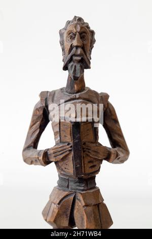 Geschnitzte Holzfigur von Don Quixote Stockfoto