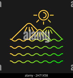 Insel-Gradientenvektor-Symbol für dunkles Thema Stock Vektor