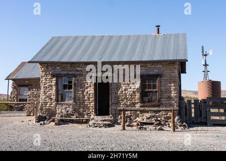 Das Grant House war eine Bühnenstation in der alten Geisterstadt Shakespeare, New Mexico. Stockfoto